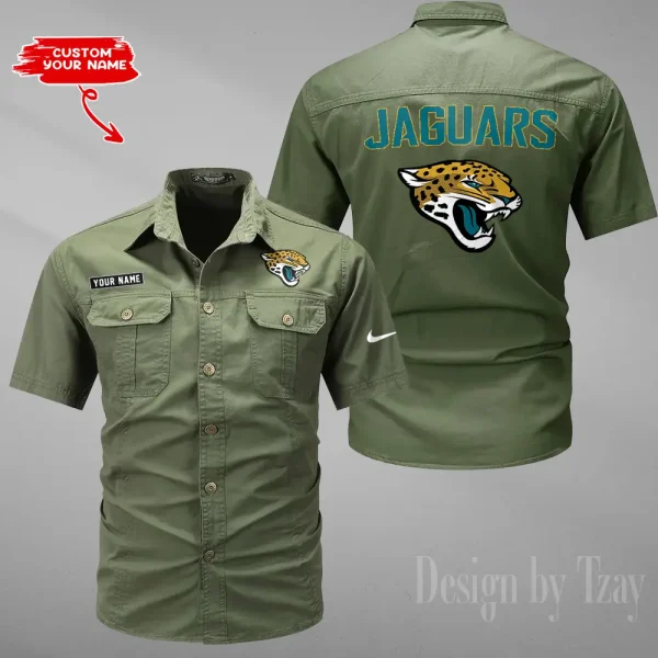 Jacksonville Jaguars 2025 Summer Hot Sale Men's Short Sleeve Cotton Shirts Fashion Loose Breathable Tops ANZMSSWS079 - Image 5
