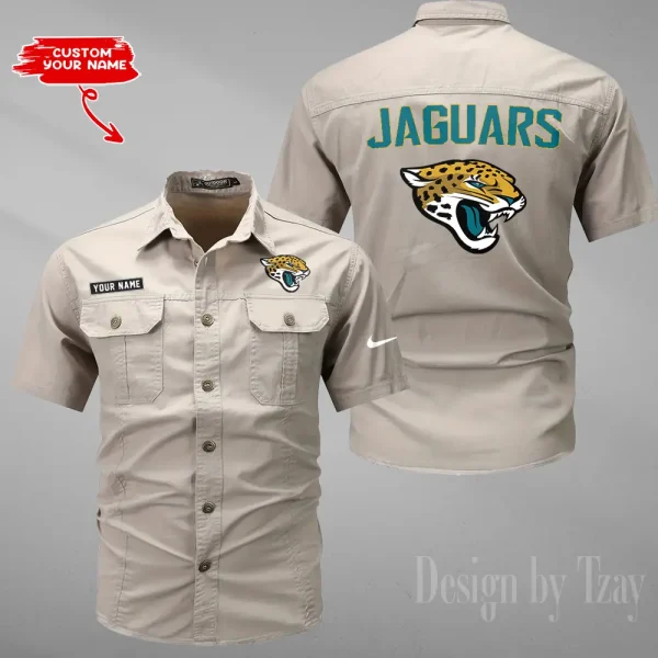 Jacksonville Jaguars 2025 Summer Hot Sale Men's Short Sleeve Cotton Shirts Fashion Loose Breathable Tops ANZMSSWS079 - Image 6