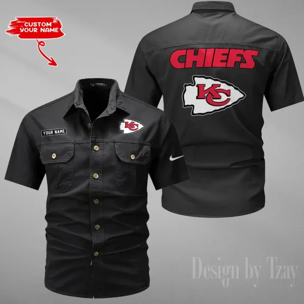 Kansas City Chiefs 2025 Summer Hot Sale Men's Short Sleeve Cotton Shirts Fashion Loose Breathable Tops ANZMSSWS080