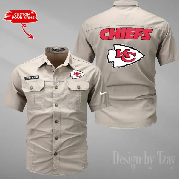 Kansas City Chiefs 2025 Summer Hot Sale Men's Short Sleeve Cotton Shirts Fashion Loose Breathable Tops ANZMSSWS080 - Image 2