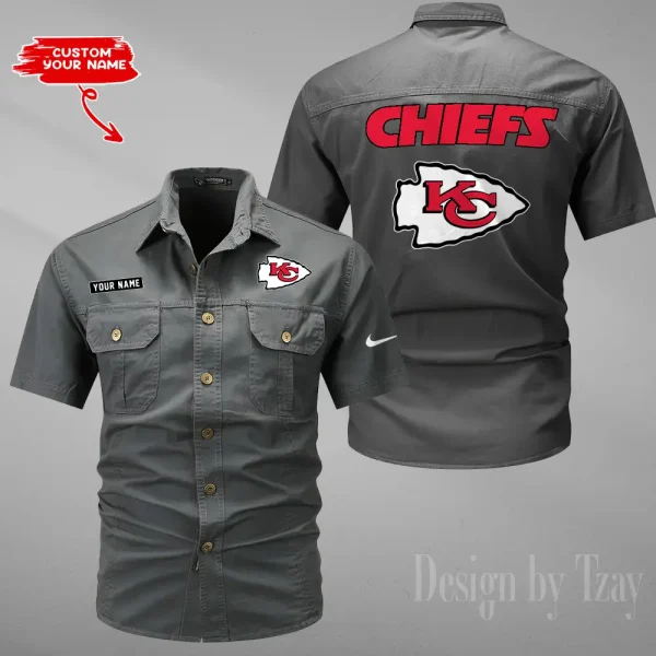 Kansas City Chiefs 2025 Summer Hot Sale Men's Short Sleeve Cotton Shirts Fashion Loose Breathable Tops ANZMSSWS080 - Image 3