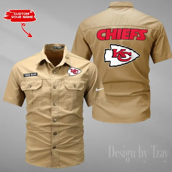 Kansas City Chiefs 2025 Summer Hot Sale Men's Short Sleeve Cotton Shirts Fashion Loose Breathable Tops ANZMSSWS080 - Image 4