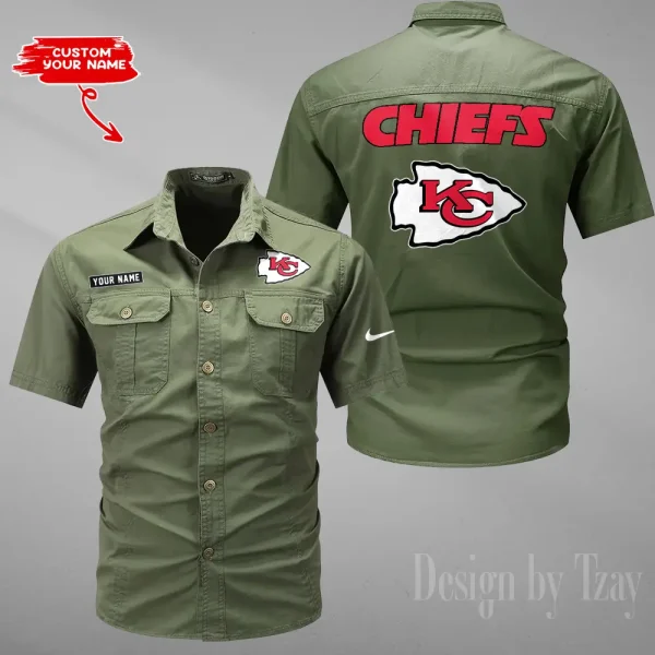 Kansas City Chiefs 2025 Summer Hot Sale Men's Short Sleeve Cotton Shirts Fashion Loose Breathable Tops ANZMSSWS080 - Image 6