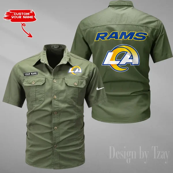 Los Angeles Rams 2025 Summer Hot Sale Men's Short Sleeve Cotton Shirts Fashion Loose Breathable Tops ANZMSSWS083 - Image 3