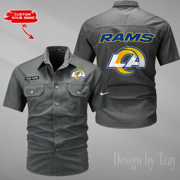 Los Angeles Rams 2025 Summer Hot Sale Men's Short Sleeve Cotton Shirts Fashion Loose Breathable Tops ANZMSSWS083 - Image 4
