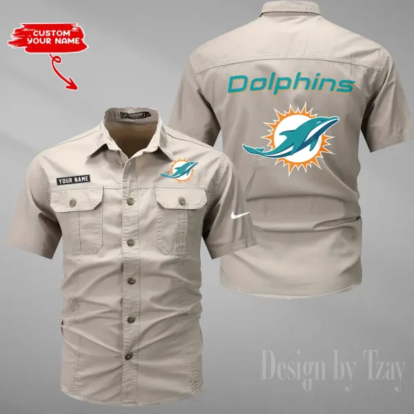 Miami Dolphins 2025 Summer Hot Sale Men's Short Sleeve Cotton Shirts Fashion Loose Breathable Tops ANZMSSWS084 - Image 2
