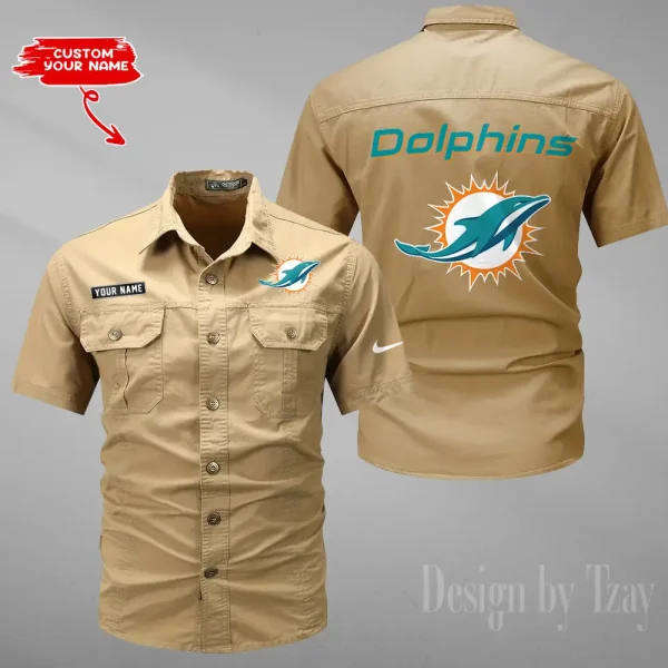 Miami Dolphins 2025 Summer Hot Sale Men's Short Sleeve Cotton Shirts Fashion Loose Breathable Tops ANZMSSWS084 - Image 5