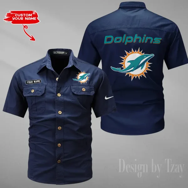 Miami Dolphins 2025 Summer Hot Sale Men's Short Sleeve Cotton Shirts Fashion Loose Breathable Tops ANZMSSWS084 - Image 6