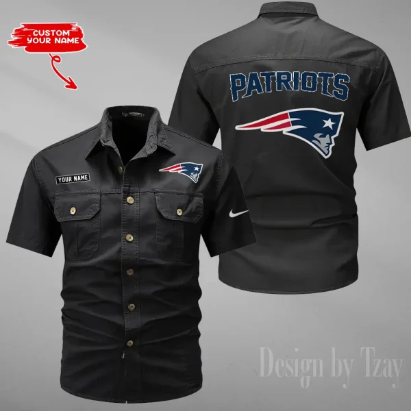 New England Patriots 2025 Summer Hot Sale Men's Short Sleeve Cotton Shirts Fashion Loose Breathable Tops ANZMSSWS086