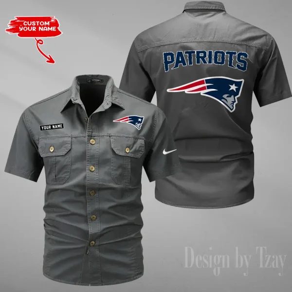 New England Patriots 2025 Summer Hot Sale Men's Short Sleeve Cotton Shirts Fashion Loose Breathable Tops ANZMSSWS086 - Image 3