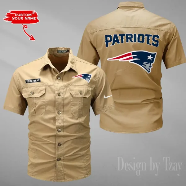 New England Patriots 2025 Summer Hot Sale Men's Short Sleeve Cotton Shirts Fashion Loose Breathable Tops ANZMSSWS086 - Image 5