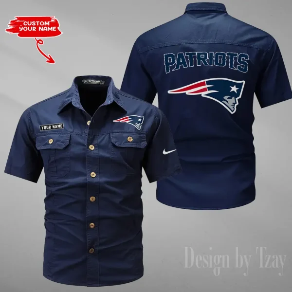 New England Patriots 2025 Summer Hot Sale Men's Short Sleeve Cotton Shirts Fashion Loose Breathable Tops ANZMSSWS086 - Image 6