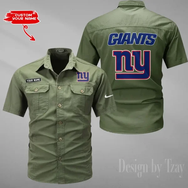 New York Giants 2025 Summer Hot Sale Men's Short Sleeve Cotton Shirts Fashion Loose Breathable Tops ANZMSSWS088 - Image 4