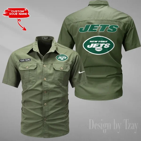 New York Jets 2025 Summer Hot Sale Men's Short Sleeve Cotton Shirts Fashion Loose Breathable Tops ANZMSSWS089 - Image 4