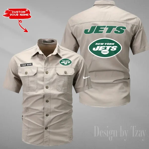 New York Jets 2025 Summer Hot Sale Men's Short Sleeve Cotton Shirts Fashion Loose Breathable Tops ANZMSSWS089 - Image 6
