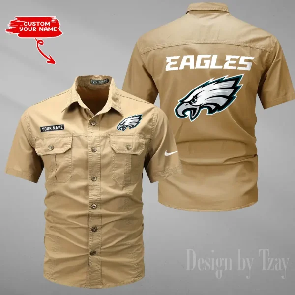 Philadelphia Eagles 2025 Summer Hot Sale Men's Short Sleeve Cotton Shirts Fashion Loose Breathable Tops ANZMSSWS090 - Image 4