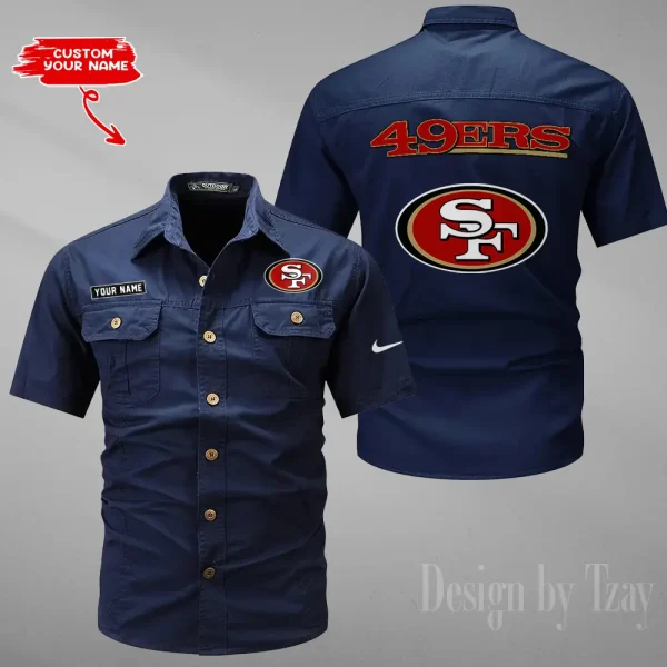 San Francisco 49ers 2025 Summer Hot Sale Men's Short Sleeve Cotton Shirts Fashion Loose Breathable Tops ANZMSSWS092 - Image 2
