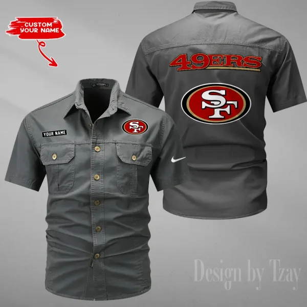 San Francisco 49ers 2025 Summer Hot Sale Men's Short Sleeve Cotton Shirts Fashion Loose Breathable Tops ANZMSSWS092 - Image 6