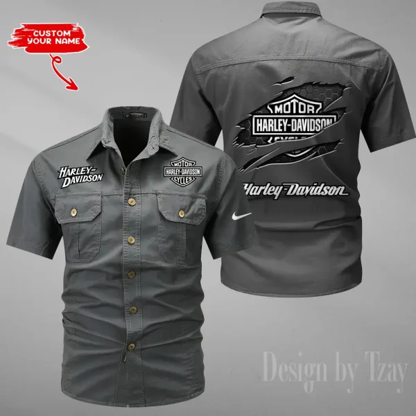 Harley Davidson Military Cargo Cotton Shirts New 2025 CSBCCS004