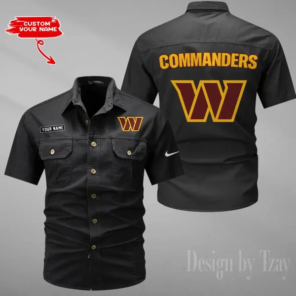 Washington Commanders 2025 Summer Hot Sale Men's Short Sleeve Cotton Shirts Fashion Loose Breathable Tops ANZMSSWS094