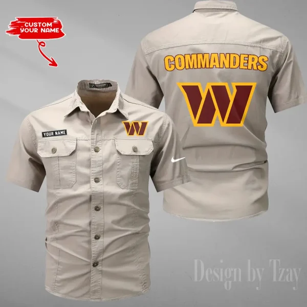 Washington Commanders 2025 Summer Hot Sale Men's Short Sleeve Cotton Shirts Fashion Loose Breathable Tops ANZMSSWS094 - Image 2