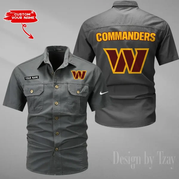 Washington Commanders 2025 Summer Hot Sale Men's Short Sleeve Cotton Shirts Fashion Loose Breathable Tops ANZMSSWS094 - Image 3