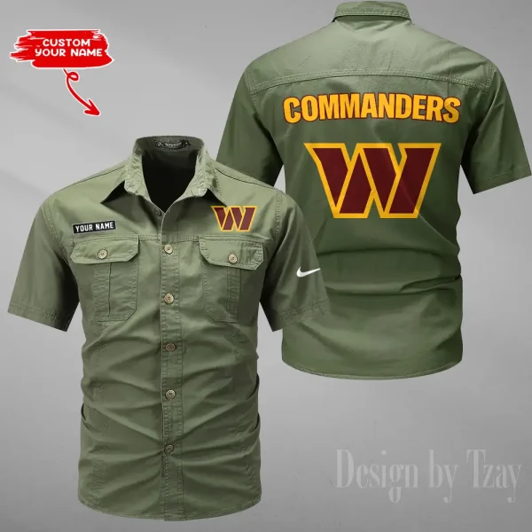 Washington Commanders 2025 Summer Hot Sale Men's Short Sleeve Cotton Shirts Fashion Loose Breathable Tops ANZMSSWS094 - Image 4