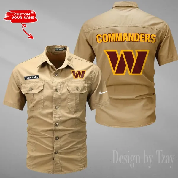 Washington Commanders 2025 Summer Hot Sale Men's Short Sleeve Cotton Shirts Fashion Loose Breathable Tops ANZMSSWS094 - Image 5