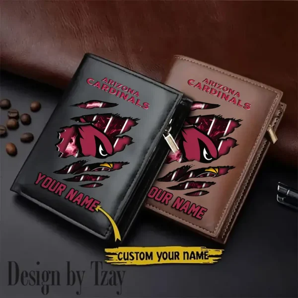 Arizona Cardinals Leather Wallets Vertical Style SPTLVW742