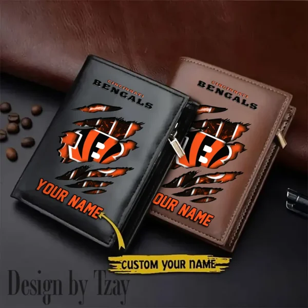 Cincinnati Bengals Leather Wallets Vertical Style SPTLVW748