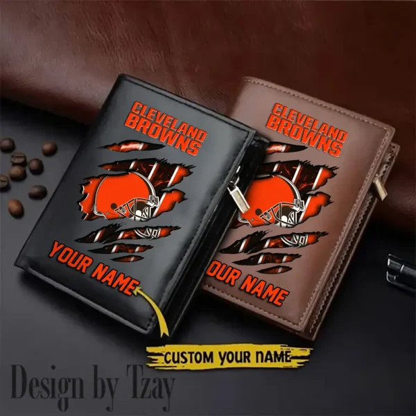 Cleveland Browns Leather Wallets Vertical Style SPTLVW749