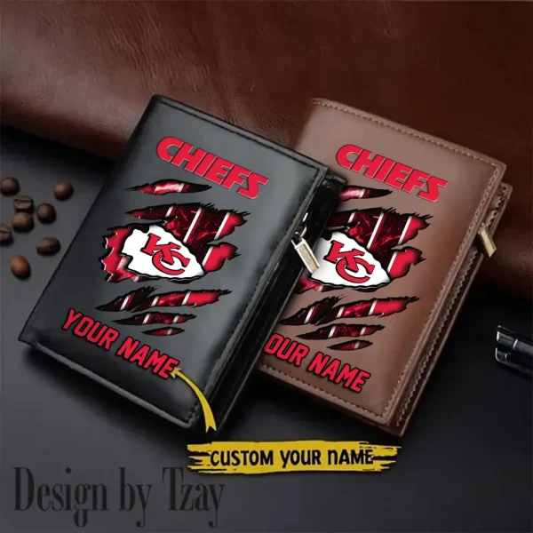 Kansas City Chiefs Leather Wallets Vertical Style SPTLVW757