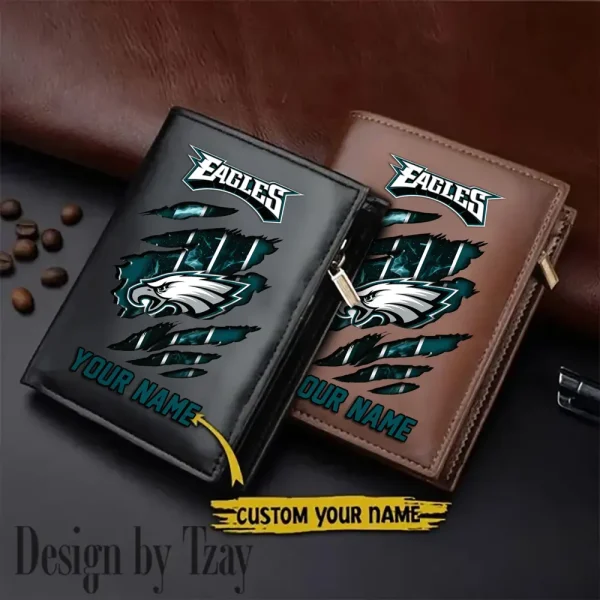 Philadelphia Eagles Leather Wallets Vertical Style SPTLVW764