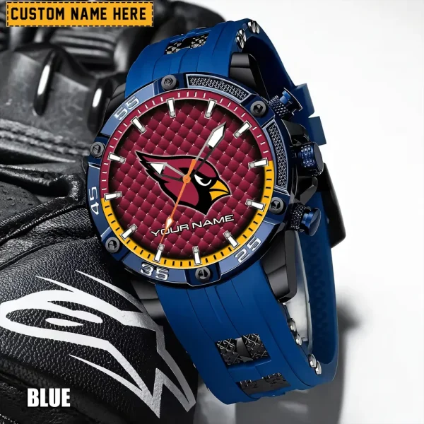 Arizona Cardinals Mens Silicone Waterproof Date Fashion WristWatch ANZSSFWW066 - Image 2