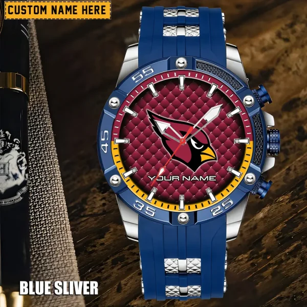 Arizona Cardinals Mens Silicone Waterproof Date Fashion WristWatch ANZSSFWW066 - Image 3
