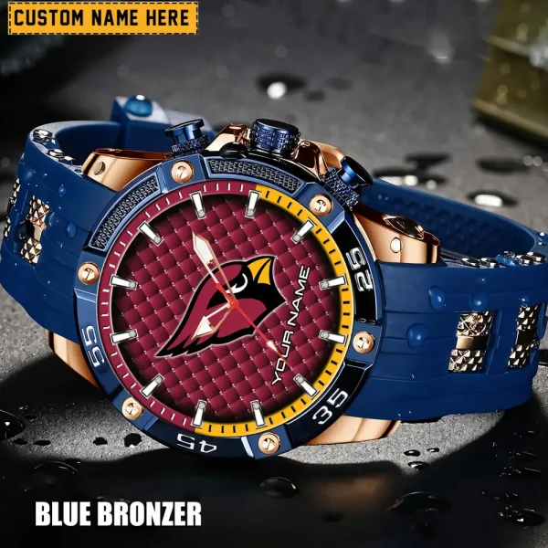 Arizona Cardinals Mens Silicone Waterproof Date Fashion WristWatch ANZSSFWW066 - Image 4
