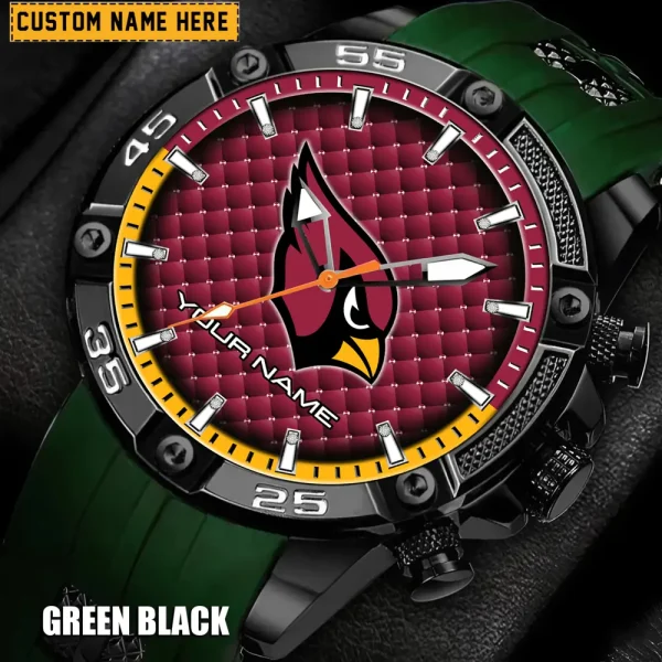 Arizona Cardinals Mens Silicone Waterproof Date Fashion WristWatch ANZSSFWW066 - Image 5