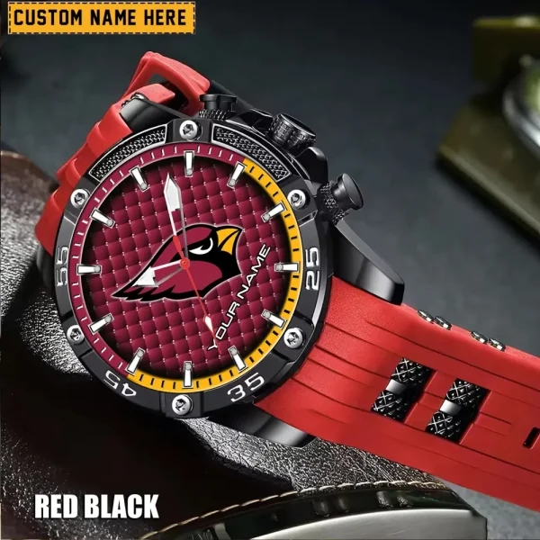 Arizona Cardinals Mens Silicone Waterproof Date Fashion WristWatch ANZSSFWW066 - Image 6