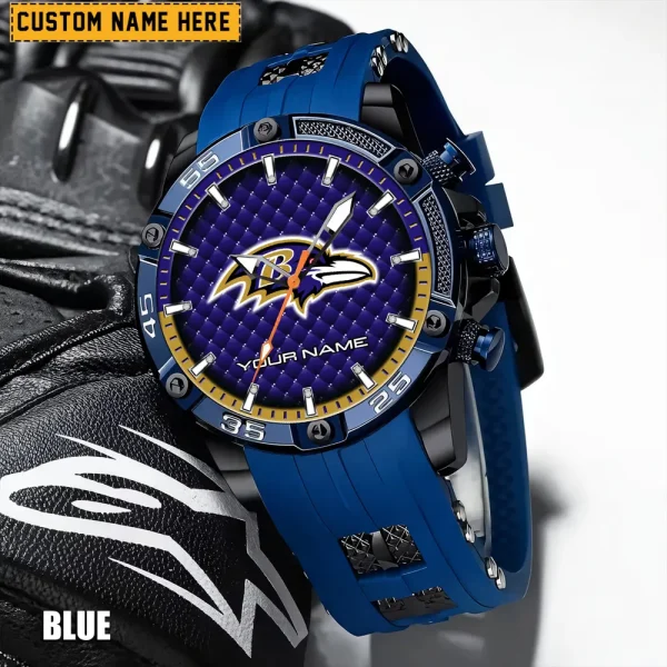 Baltimore Ravens Mens Silicone Waterproof Date Fashion WristWatch ANZSSFWW068 - Image 2