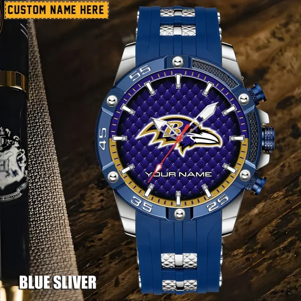 Baltimore Ravens Mens Silicone Waterproof Date Fashion WristWatch ANZSSFWW068 - Image 3