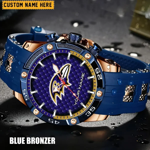 Baltimore Ravens Mens Silicone Waterproof Date Fashion WristWatch ANZSSFWW068 - Image 4