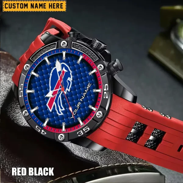 Buffalo Bills Mens Silicone Waterproof Date Fashion WristWatch ANZSSFWW069 - Image 2