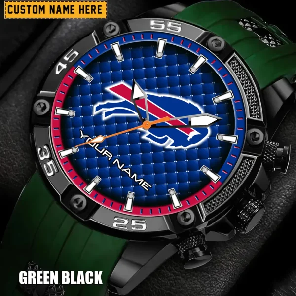 Buffalo Bills Mens Silicone Waterproof Date Fashion WristWatch ANZSSFWW069 - Image 3