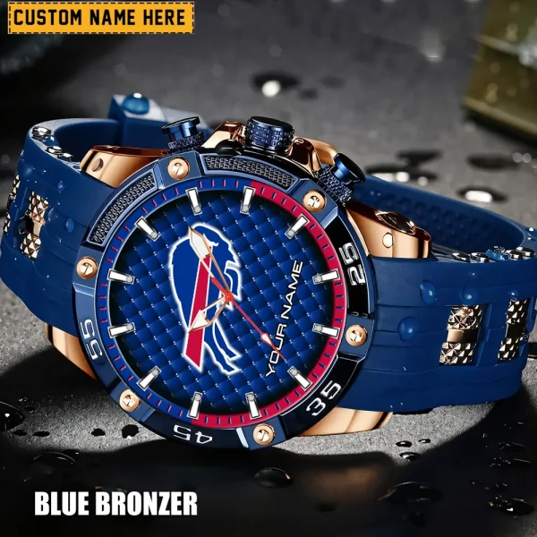 Buffalo Bills Mens Silicone Waterproof Date Fashion WristWatch ANZSSFWW069 - Image 4