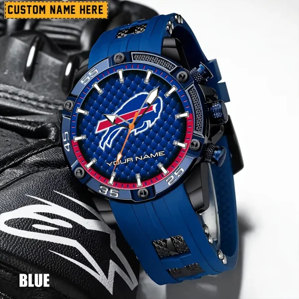 Buffalo Bills Mens Silicone Waterproof Date Fashion WristWatch ANZSSFWW069 - Image 6