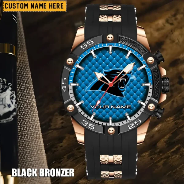 Carolina Panthers Mens Silicone Waterproof Date Fashion WristWatch ANZSSFWW070