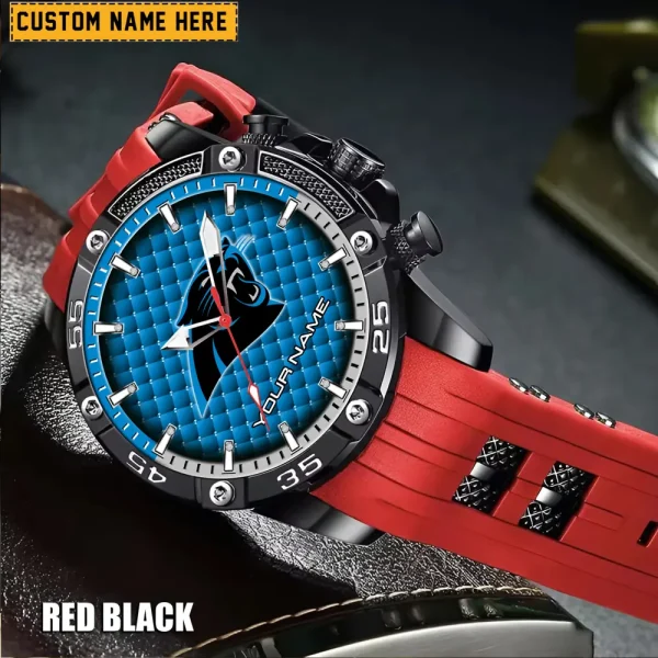 Carolina Panthers Mens Silicone Waterproof Date Fashion WristWatch ANZSSFWW070 - Image 2