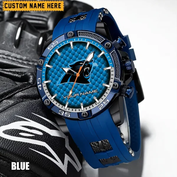 Carolina Panthers Mens Silicone Waterproof Date Fashion WristWatch ANZSSFWW070 - Image 6