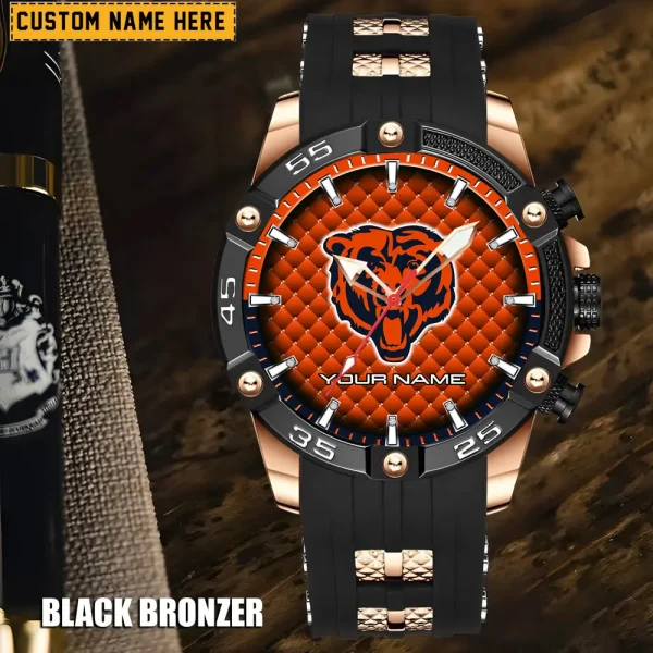 Chicago Bears Mens Silicone Waterproof Date Fashion WristWatch ANZSSFWW071