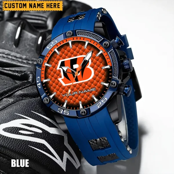 Cincinnati Bengals Mens Silicone Waterproof Date Fashion WristWatch ANZSSFWW072 - Image 2